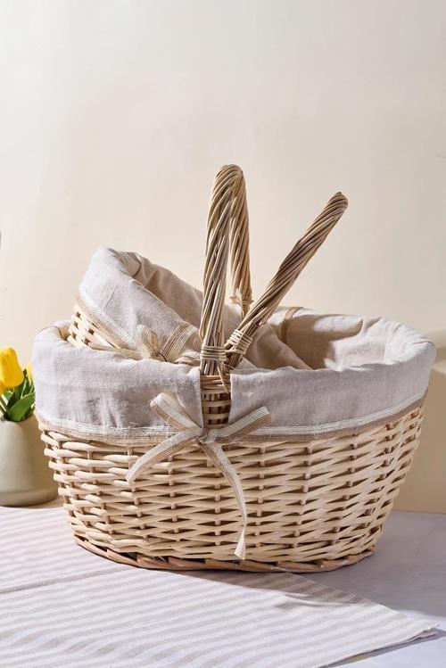 17999 SALİCE HASIR 2Lİ PİKNİK SEPETİ VE ORGANİZER