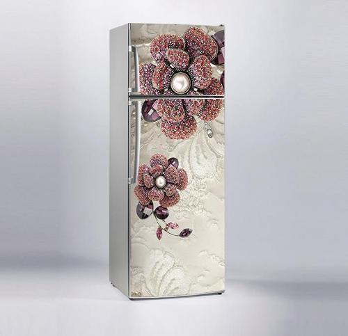 Buzdolabı Sticker Kaplama Dolap Kaplama Etiketi Elmas Çiçek