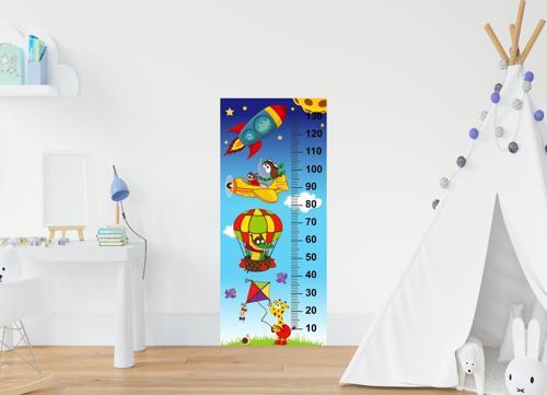 Çocuk Odası Bebek Odası Boy Ölçer Boy Cetveli Sticker Gökyüzü