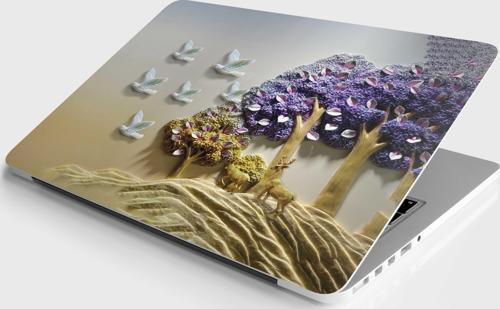 Laptop Sticker Notebook Pc Kaplama Etiketi Kabartma Kuşlar