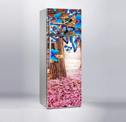 Buzdolabı Sticker Kaplama Dolap Kaplama Etiketi Kelebek Güller