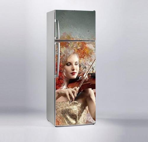 Buzdolabı Sticker Kaplama Dolap Kaplama Etiketi Keman Güzellik