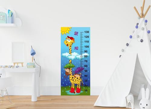 Çocuk Odası Bebek Odası Boy Ölçer Boy Cetveli Sticker Zürafa