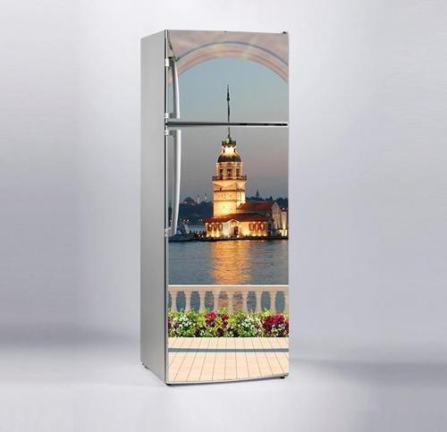 Buzdolabı Sticker Kaplama Dolap Kaplama Etiketi Kız Kulesi