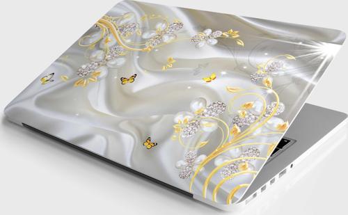 Laptop Sticker Notebook Pc Kaplama Etiketi Kelebek ve Çiçekler