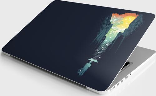 Laptop Sticker Notebook Pc Kaplama Etiketi Kuşlar ve Adam