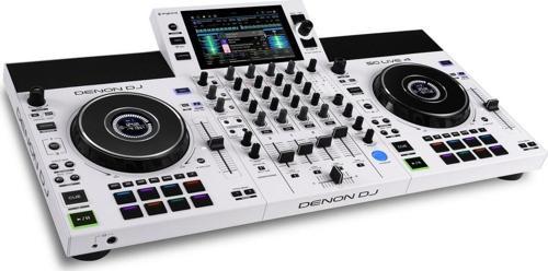 DENON SC Live 4 | 4-Deck Standalone DJ kontrolcü, 7" Dokunmatik Ekran, Dahili Hoparlörler ve WI-FI - Beyaz