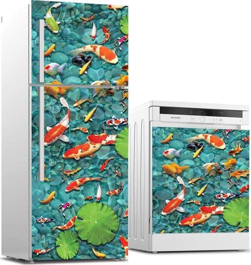 Buzdolabı ve Bulaşık Makinası Beyaz Eşya Sticker Kaplama Balıklar