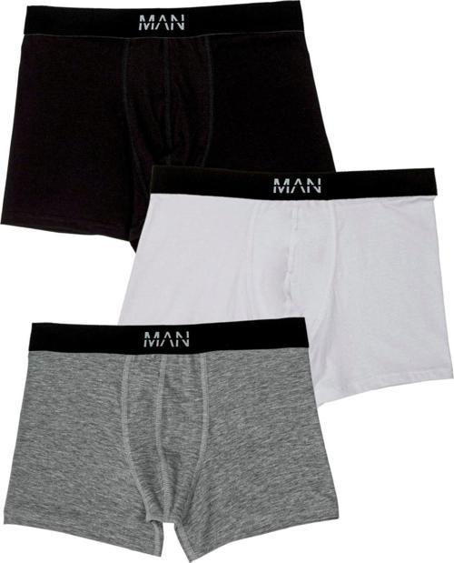 3'lü Gri Siyah Erkek Boxer