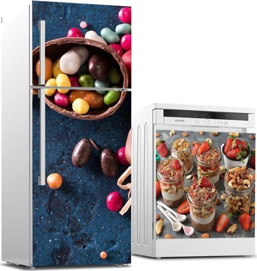 Buzdolabı ve Bulaşık Makinası Beyaz Eşya Sticker Kaplama Çikolata