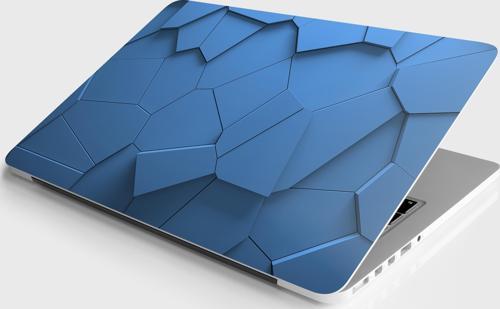 Laptop Sticker Notebook Pc Kaplama Etiketi 3D Mavi Polygonal
