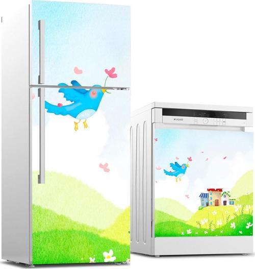 Buzdolabı ve Bulaşık Makinası Beyaz Eşya Sticker Kaplama Çocuk Kuş