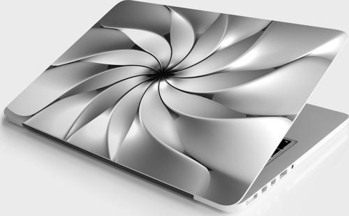 Laptop Sticker Notebook Pc Kaplama Etiketi 3D Metal Kare