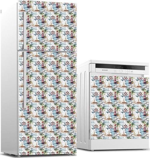 Buzdolabı ve Bulaşık Makinası Beyaz Eşya Sticker Kaplama Deniz Kule
