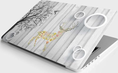 Laptop Sticker Notebook Pc Kaplama Etiketi Renkli Geyik