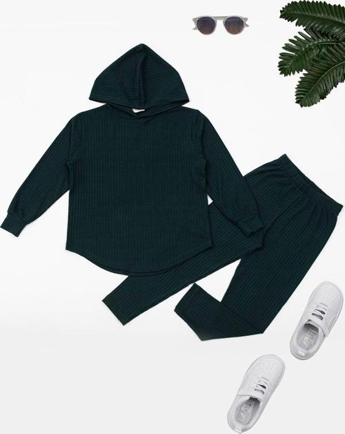 Kapişonlu Taytlı Yeşil Alt Üst Takım