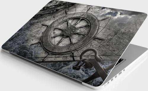 Laptop Sticker Notebook Pc Kaplama Etiketi Siyah Denizci