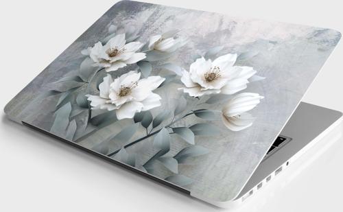 Laptop Sticker Notebook Pc Kaplama Etiketi Beyaz Güller