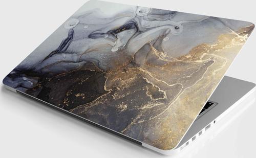 Laptop Sticker Notebook Pc Kaplama Etiketi Soyut Altın