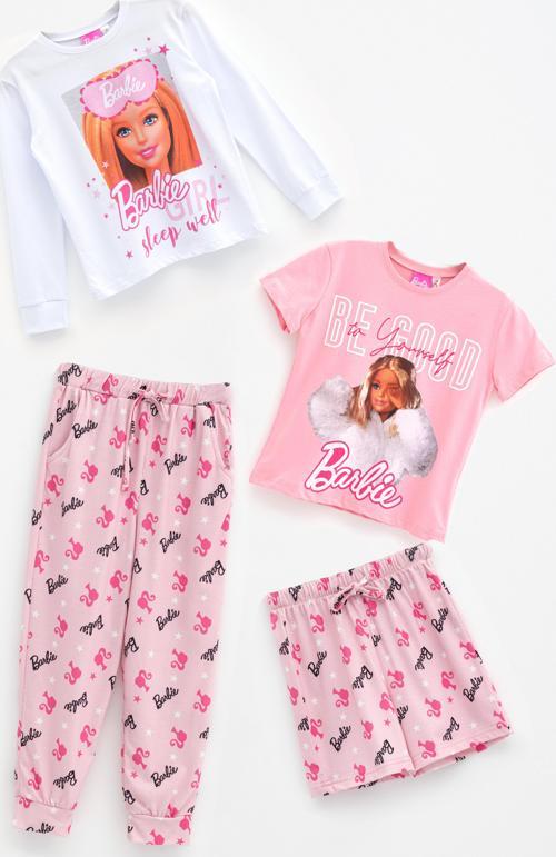 4'lü Barby Tshirt Pembe Şort Pantolon Takım