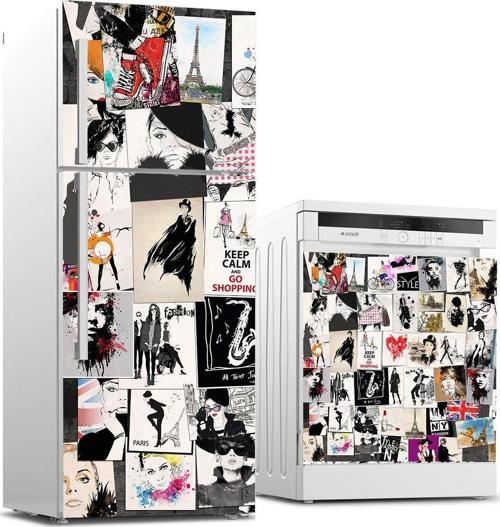 Buzdolabı ve Bulaşık Makinası Beyaz Eşya Sticker Kaplama Popart