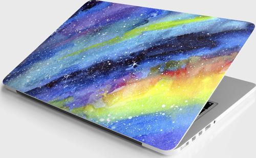Laptop Sticker Notebook Pc Kaplama Etiketi Suluboya Galaksi