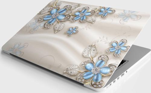 Laptop Sticker Notebook Pc Kaplama Etiketi Turkuaz Çiçek