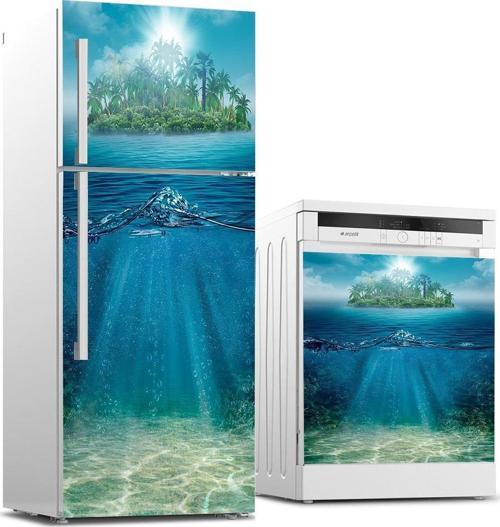 Buzdolabı ve Bulaşık Makinası Beyaz Eşya Sticker Kaplama Su Altı Ada