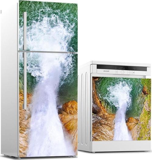 Buzdolabı ve Bulaşık Makinası Beyaz Eşya Sticker Kaplama Ters Şelale