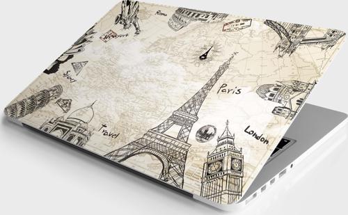 Laptop Sticker Notebook Pc Kaplama Etiketi World Paris