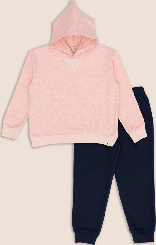 2'li Pembe Lacivert Kapişonlu Jogger Alt Üst Takım