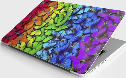 Laptop Sticker Notebook Pc Kaplama Etiketi Gökkuşağı Kelebekler