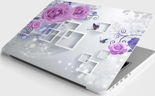 Laptop Sticker Notebook Pc Kaplama Etiketi Gül Kare