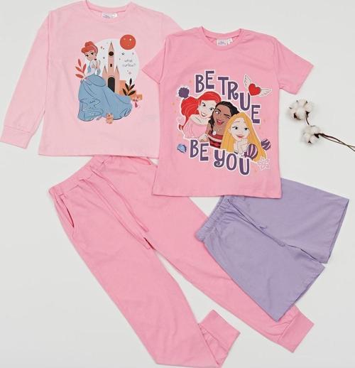 4'lü Disney Princess Aryel Baskılı Tshirt Şort Pantolon Takım