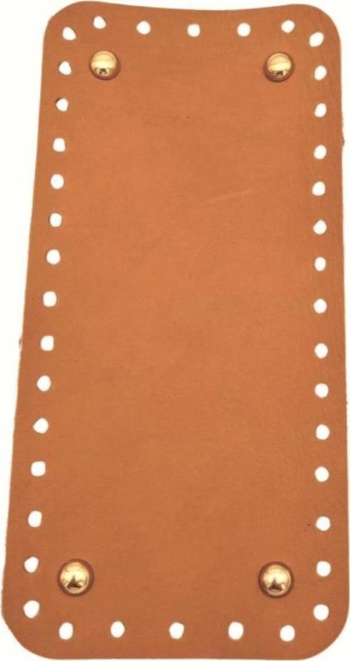 Gerçek Deri Açık Taba 25X12 cm Dikdörtgen Light Gold Metalli Çanta Tabanı