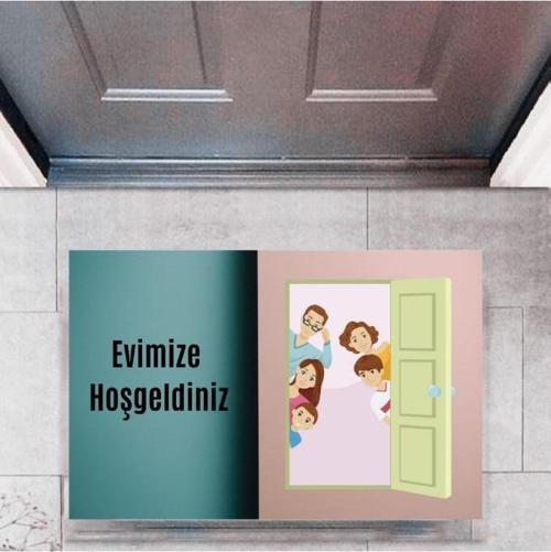 Büro Ev Ofis Dekoru için Dijital Baskı Kapı Önü Paspas Evimize Hoşgeldiniz Stil