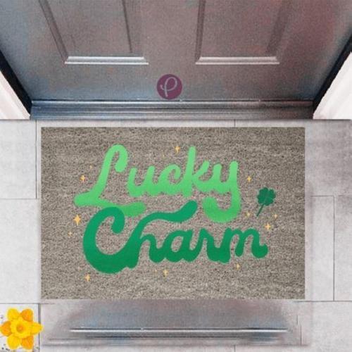 Büro Ev Ofis Dekoru için Dijital Baskı Kapı Önü Paspas Lucky Charm Stil