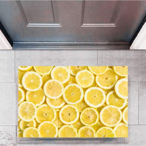Büro Ev Ofis Dekoru için Dijital Baskı Kapı Önü Paspas Limon Stil