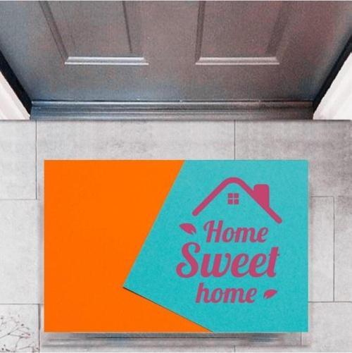 Büro Ev Ofis Dekoru için Dijital Baskı Kapı Önü Paspas Home Sweet Home Model
