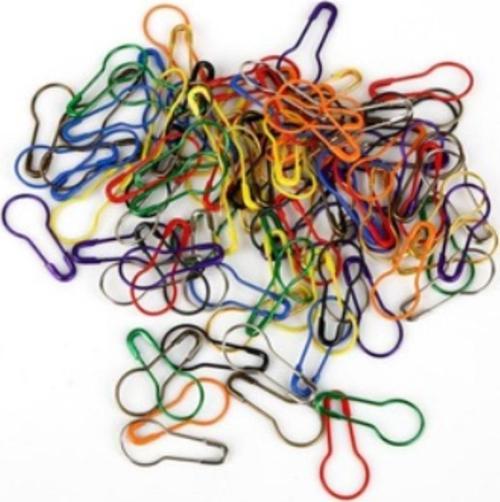 Büro Ev Ofis Hobi Dikiş Atölyesi için 100ADET Renkli Armut Çengelli İğne Seti