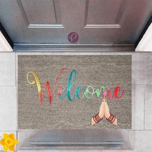 Büro Ev Ofis Dekoru için Dijital Baskı Kapı Önü Welcome Model Paspas 
