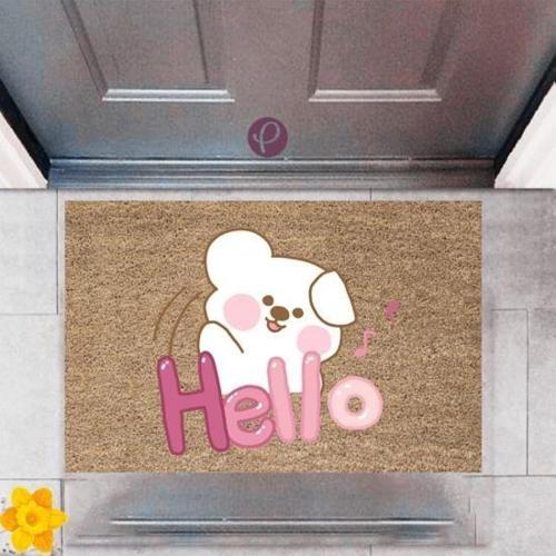 Büro Ev Ofis Dekoru için Dijital Baskı Kapı Önü Paspas Hello Motif