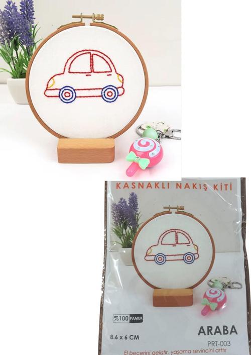 Büro Ev Ofis Hobi Dikiş Atölyesi için 8,6X6CM Araba Stil Kasnaklı Nakış Kiti