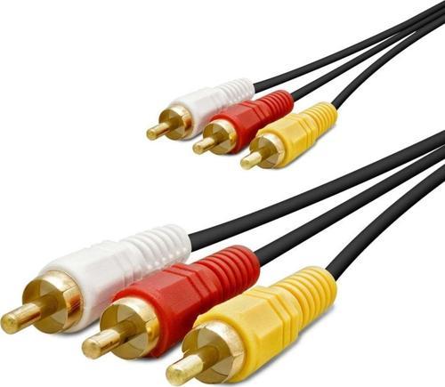 Büro Ev Ofis Ses Sistemi için 10MT Siyah 3RCA Golden Kablo