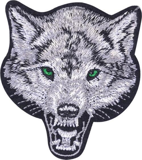 Büro Ev Ofis Hediyesi için 7X6CM Yeşilgöz Kurt Ütü İle Yapışan Aplike Arma