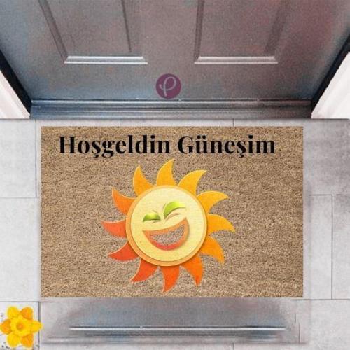 Büro Ev Ofis Dekoru için Dijital Baskı Kapı Önü Paspas Güneş Motif