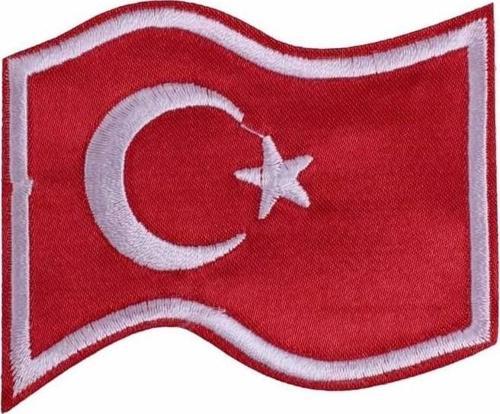 Büro Ev Ofis Hediyesi için 5X4CM Dalgalı Türk Bayrağı Ütü İle Yapışan Aplike Arma