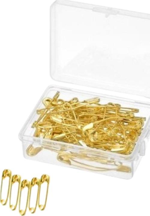 Büro Ev Ofis Hobi Dikiş Atölyesi için 50ADET 3CM Golden Kutulu Çengelli İğne Seti
