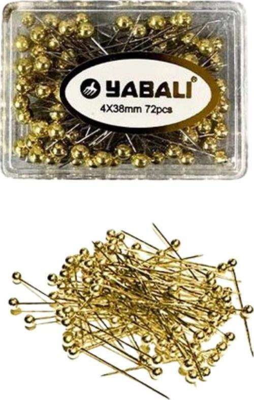 Büro Ev Ofis Hobi Dikiş Atölyesi için 72ADET 4x38MM Golden Toplu İğne Seti
