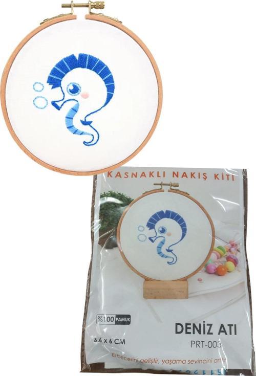 Büro Ev Ofis Hobi Dikiş Atölyesi için 8,6X6CM Deniz Atı Stil Kasnaklı Nakış Kiti